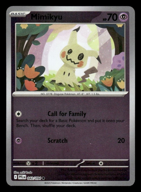 Mimikyu 042/094 C Phantasmal Flames Reverse Holo NM/M Pokemon