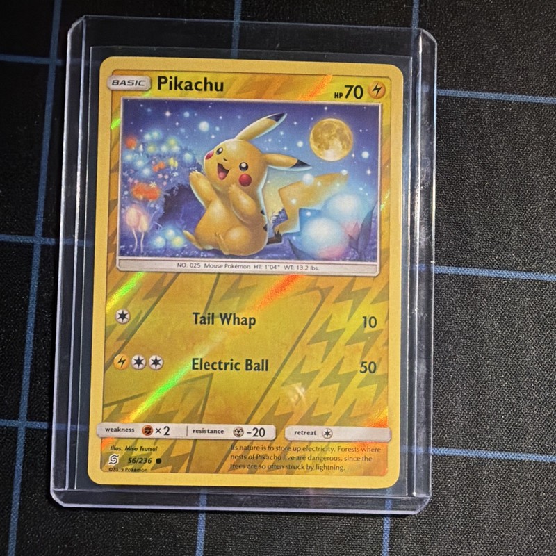 Pokemon Company Pikachu 56/236 SM Unified Minds Reverse Holo Common 70 HP Eng