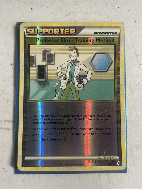 Pokemon Card Professor Elm’s Training Method REVERSE HOLO 82/95 Call of Legends!