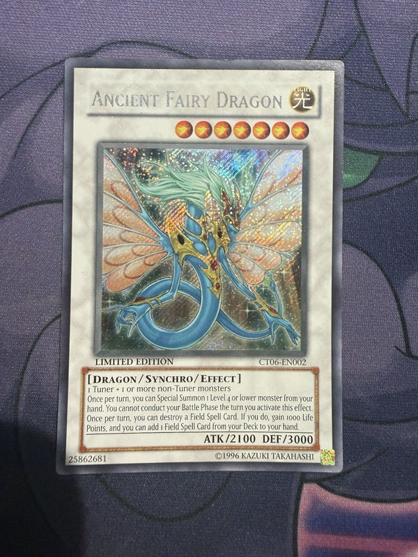 Yugioh! Ancient Fairy Dragon CT06-EN002 Secret Rare Limited Edition LP
