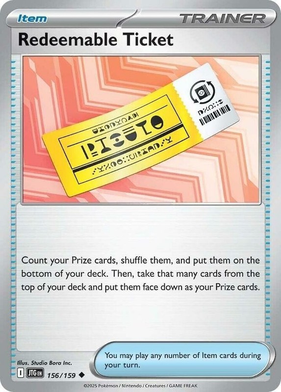 Redeemable Ticket – 156/159 – Uncommon – Near Mint