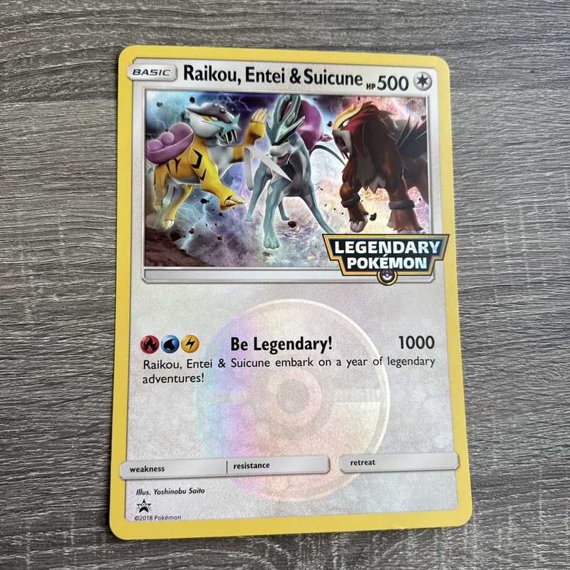 2018 - Pokemon Raikou Entei & Suicune Legendary Oversized JUMBO Black Star Promo gallery