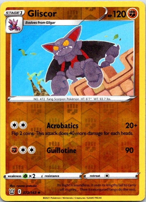 Gliscor Reverse Holo Uncommon SWSH05: Battle Styles 072/163 LP