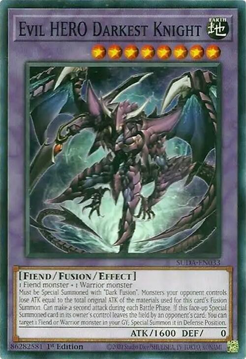 Yu-Gi-Oh! – Evil HERO Darkest Knight – SUDA-EN033 -Supreme D. – 1st Ed – NM/M