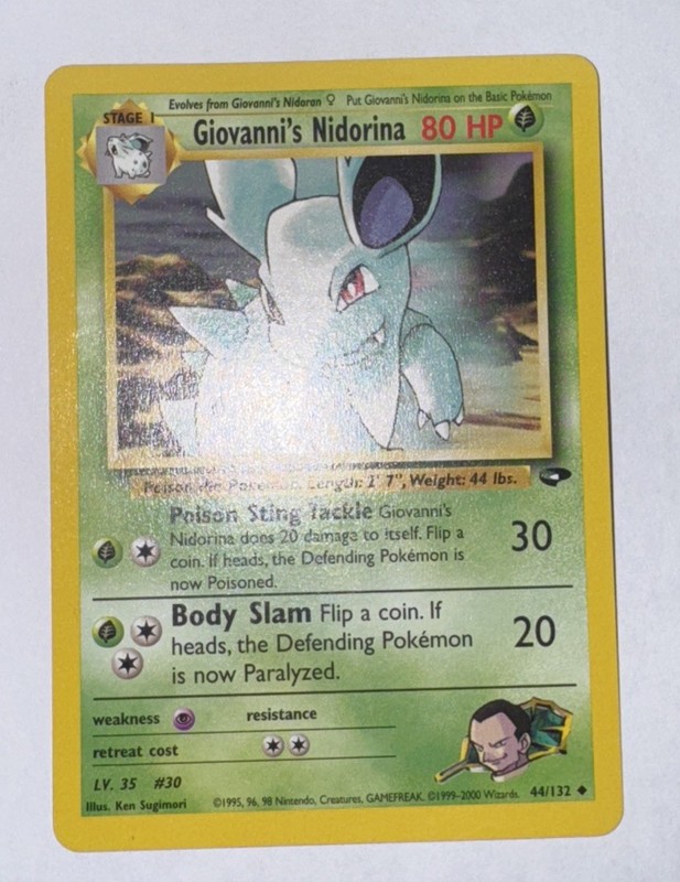 Pokémon TCG Card Gym Challenge 1ST EDITION Giovanni’s Nidorina 44/132 Regular