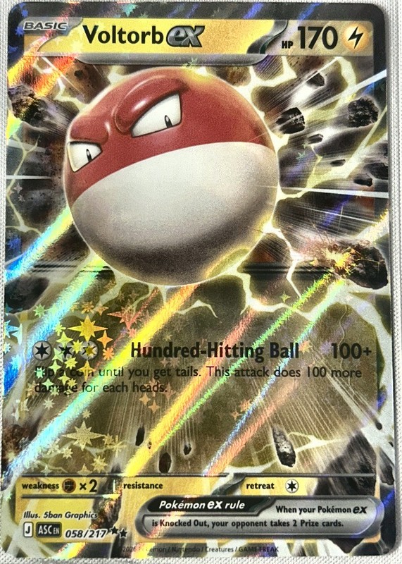 Voltorb ex Holo 058/217 ME: Ascended Heroes Pokemon NM