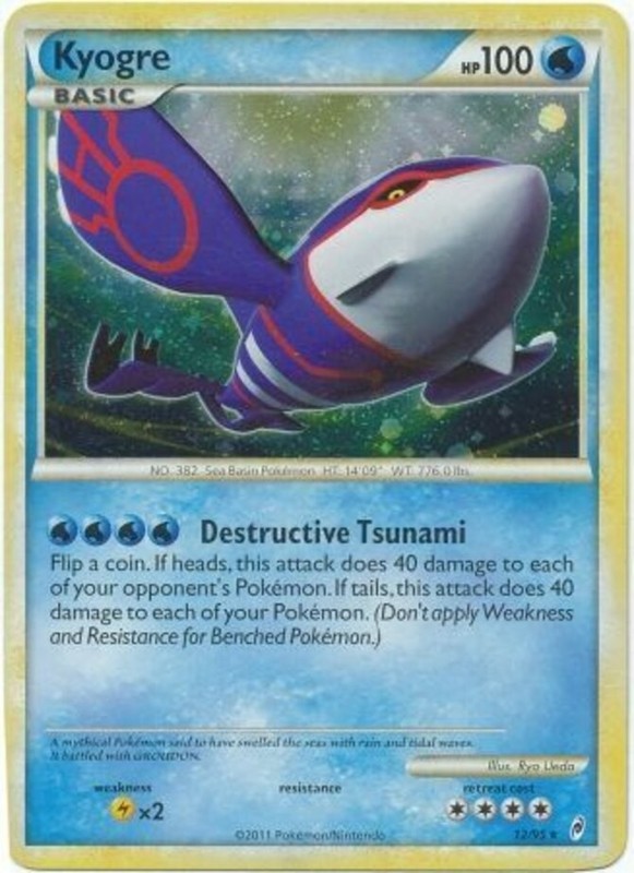 Moderately Played Kyogre – 12/95 – Holo Rare Pokemon Call of Legends