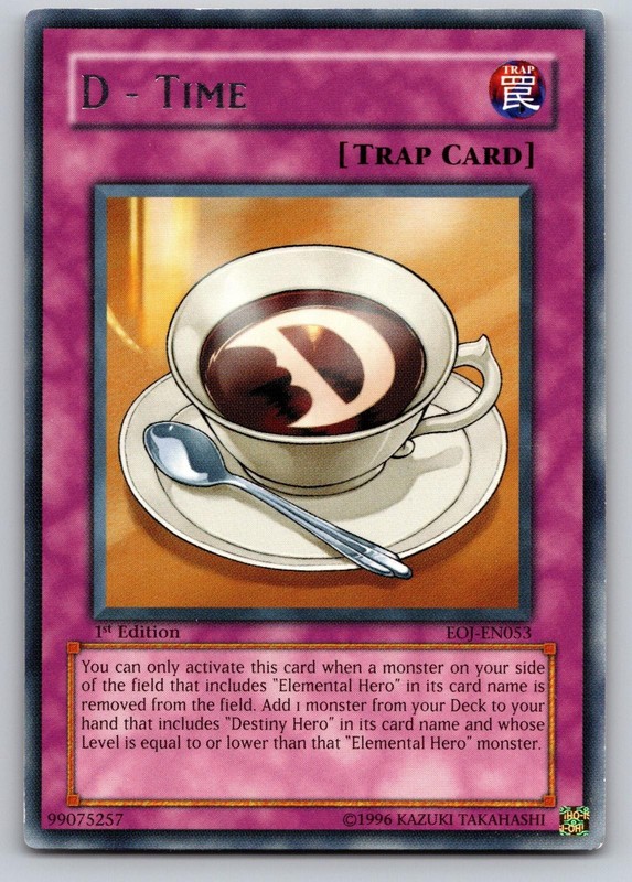D – Time EOJ-EN053 Rare Enemy of Justice Yu-Gi-Oh 1st Edition Lightly Played