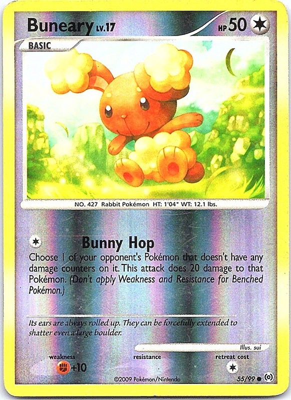 Buneary Reverse Holo Common Arceus 55/99 NM
