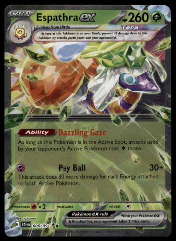 Espathra ex – Holo Double Rare SV: Paldean Fates 006/091 NM