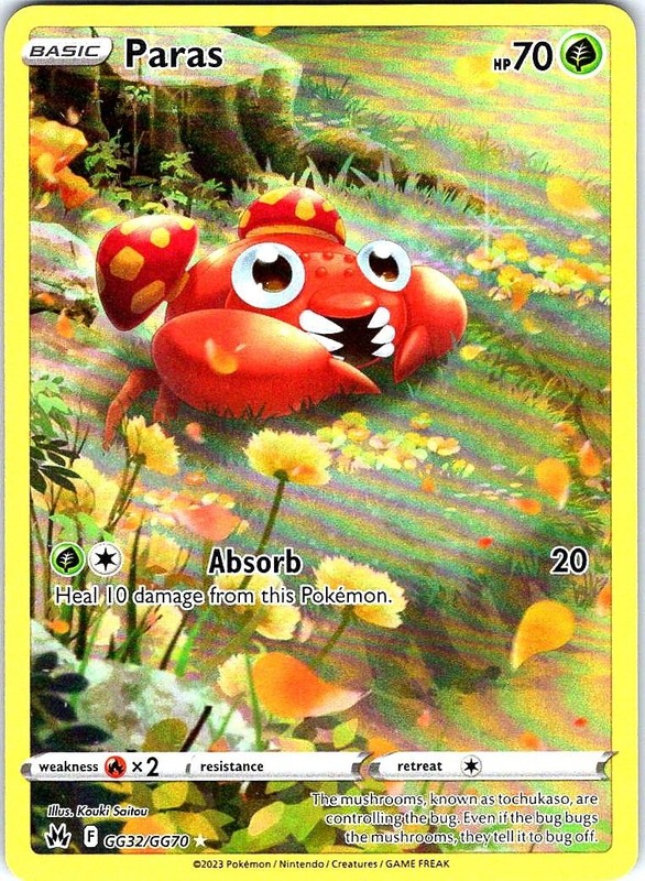 Paras GG32/GG70 Holo Crown Zenith Galarian Gallery Pokemon Holo NM
