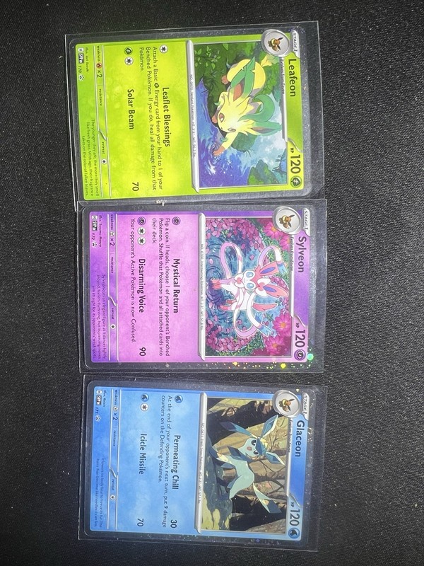 Leafeon 170 Glaceon 171 Sylveon 172 SVP Prismatic Evolutions Sticker Tech Promo