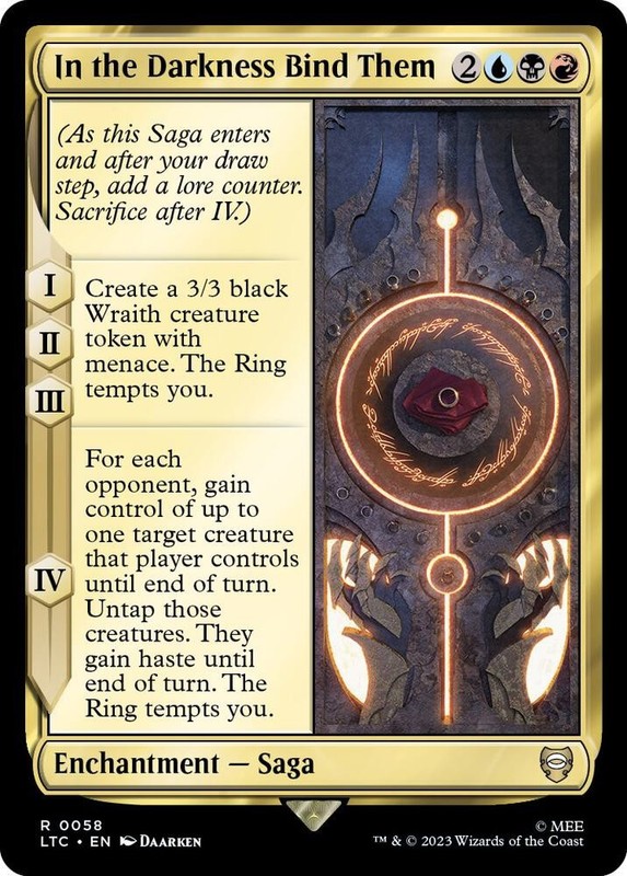 1x In the Darkness Bind Them – Commander: The Lord of The Rings
