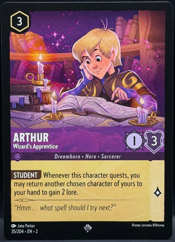 Disney Lorcana EN 2 ARTHUR Wizard’s Apprentice #1 Super Rare(3) | BUY 4+ 40% OFF