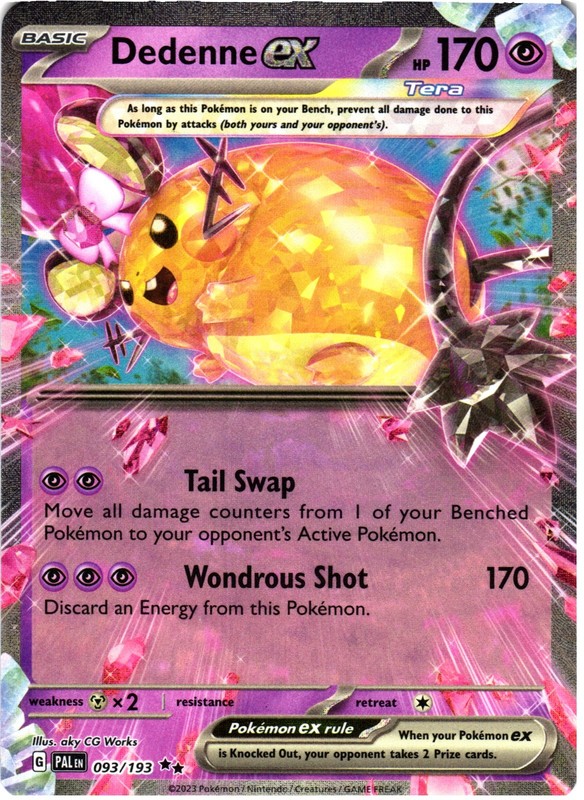 Dedenne ex 093/193 Double Rare Paldea Evolved Pokemon Near Mint