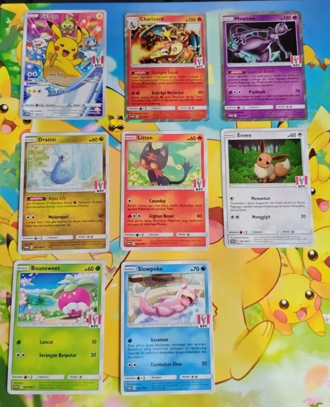 Pokemon Pikachu KFC Promo Limited Set Indonesia Galar Starters 2020 Near Mint
