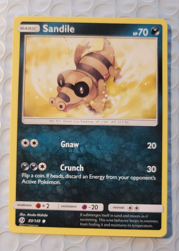 2017 Pokémon TCG Sandile #83 Basic Pokémon Card LP Lightly Played Excellent