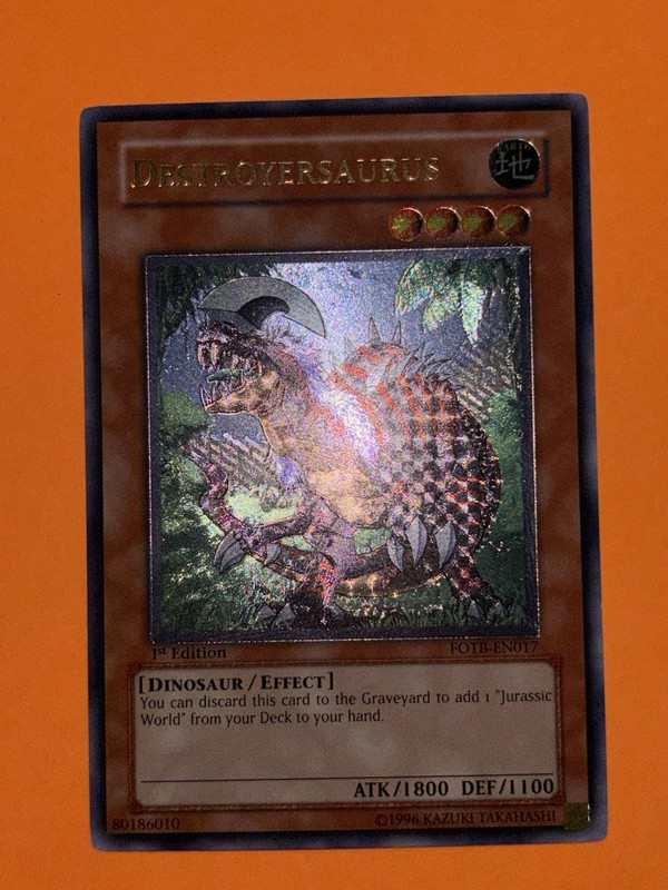Destroyersaurus FOTB-EN017 1st Edition Ultimate Rare VLP UTR Misprint Foil Shift