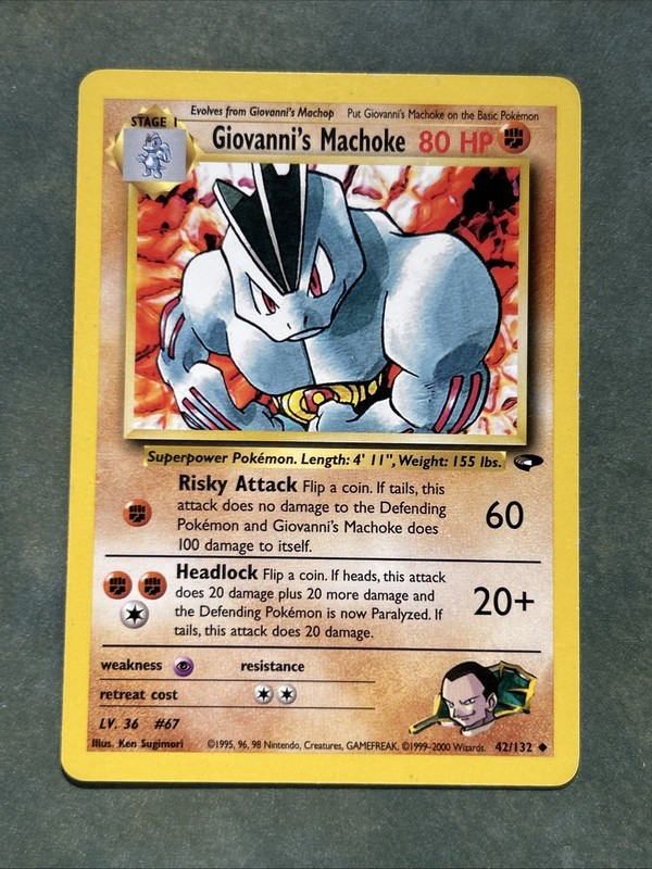 Giovanni’s Machoke 42/132 Unlimited Pokemon Gym Challenge Lightly Played LP