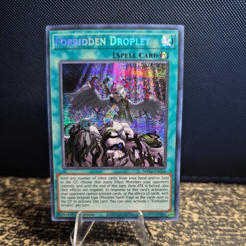 *** FORBIDDEN DROPLET *** 1ST EDITION PRISMATIC SECRET RARE MP22-EN254 YUGIOH!