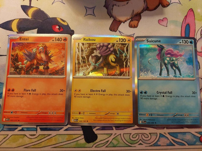 Raikou Suicune Entei Pokemon Legendary Dogs HOLOS 3 Card Complete Set NM