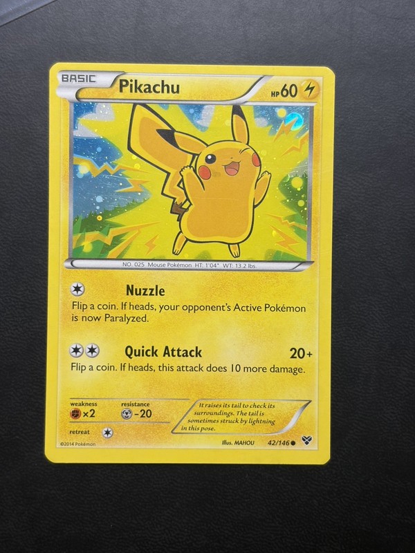 Pokémon Pikachu TCG Holo Card 42/146 2014 Movie Promo LP
