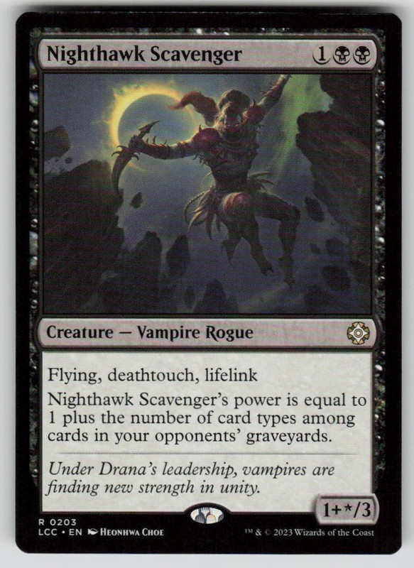 Nighthawk Scavenger Rare Commander: The Lost Caverns of Ixalan 203 MTG NM 2023