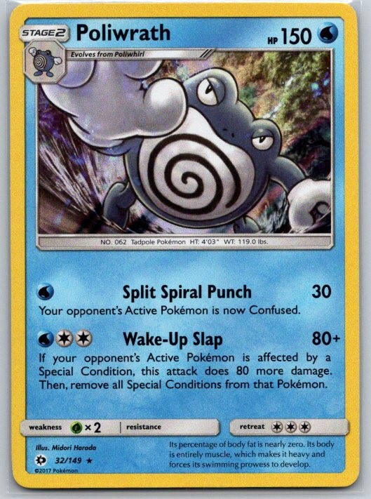 Poliwrath 32/149 Holo SM Base Set NM
