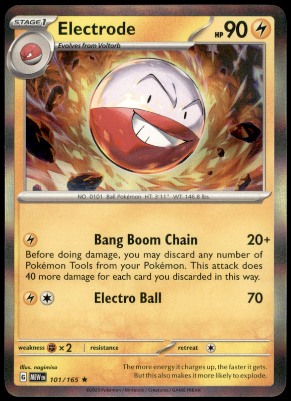 Electrode 101/165 SV: Scarlet & Violet 151 Rare Holo LP Pokemon TCG