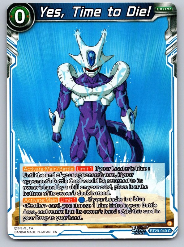 Yes, Time to Die! BT29-040 Common Fearsome Rivals Dragon Ball Super Near Mint