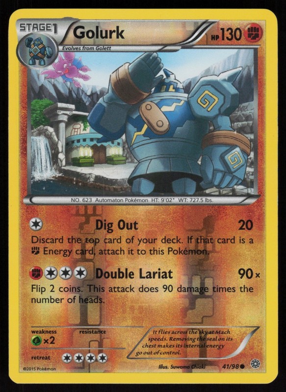 Reverse Holo Golurk 41/98 XY Ancient Origins Suwama Chiaki Art Pokemon TCG Card