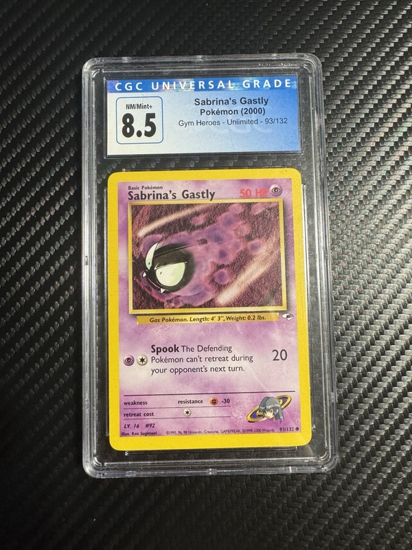 2000 Gym Heroes Pokemon Sabrina’s Gastly CGC 8.5 93/132