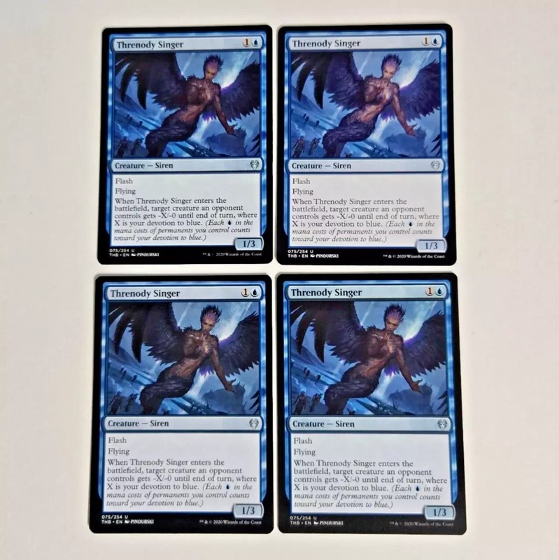 MTG Threnody Singer 075/254 (Theros Beyond Death) 075/254 (NEAR MINT) (4X)
