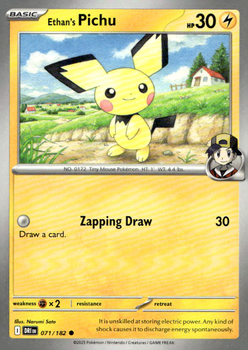 Ethan’s Pichu 071/182 Common Regular SV10: Destined Rivals NM