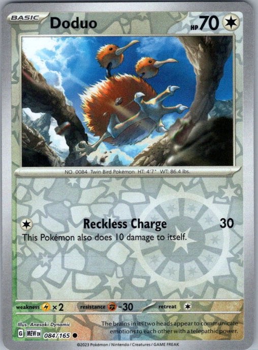 Doduo 084/165 Reverse Holo Common SV: Scarlet & Violet 151 NM