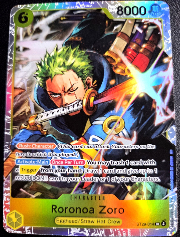Roronoa Zoro ST29-014 SR ONE PIECE Tcg Card Game NM YELLOW