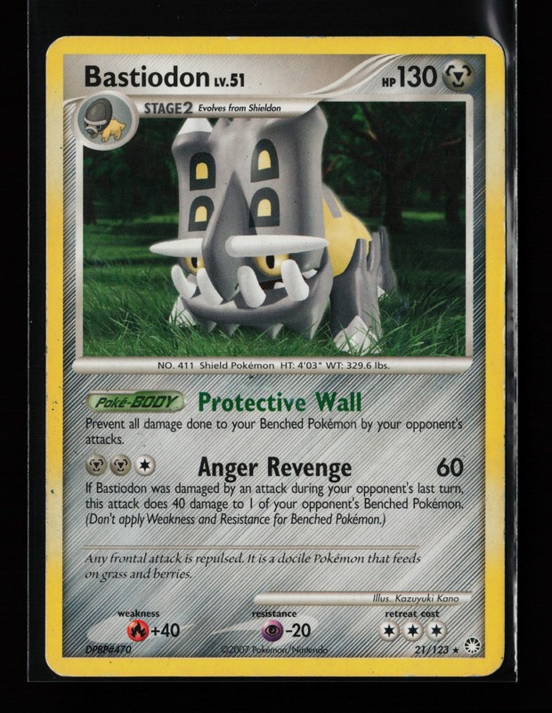 Bastiodon 21/123 Rare Mysterious Treasures Heavily Played Pokémon Card