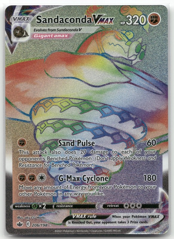 Sandaconda VMAX 206/198 Chilling Reign Rainbow Rare Near Mint