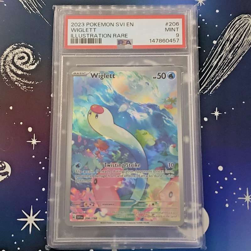 Pokemon PSA 9 Wiglett #206 Illustration Rare 2023 SVI English MINT Free Shipping