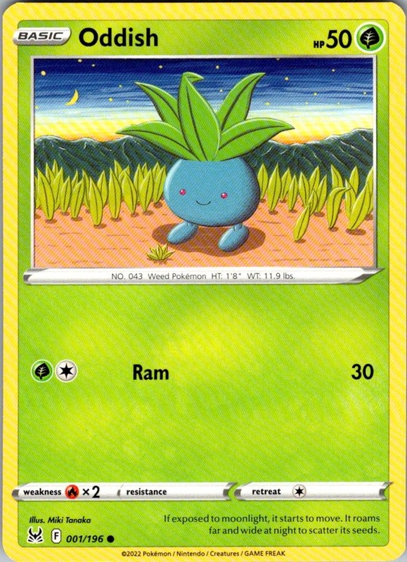 Oddish Lost Origin 001/196 Common Pokemon Near Mint