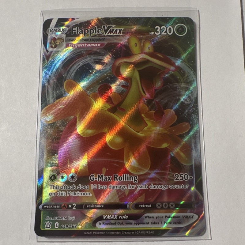Pokémon Flapple VMAX Sword & Shield Battle Styles Ultra Rare Holo 019/163