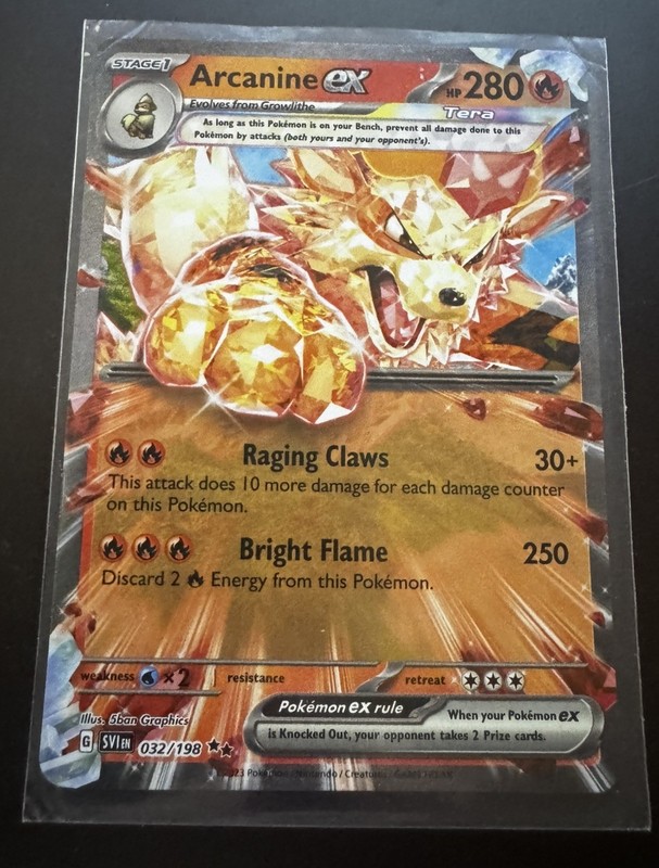 Arcanine ex 032/198 Double Rare Scarlet & Violet Near Mint
