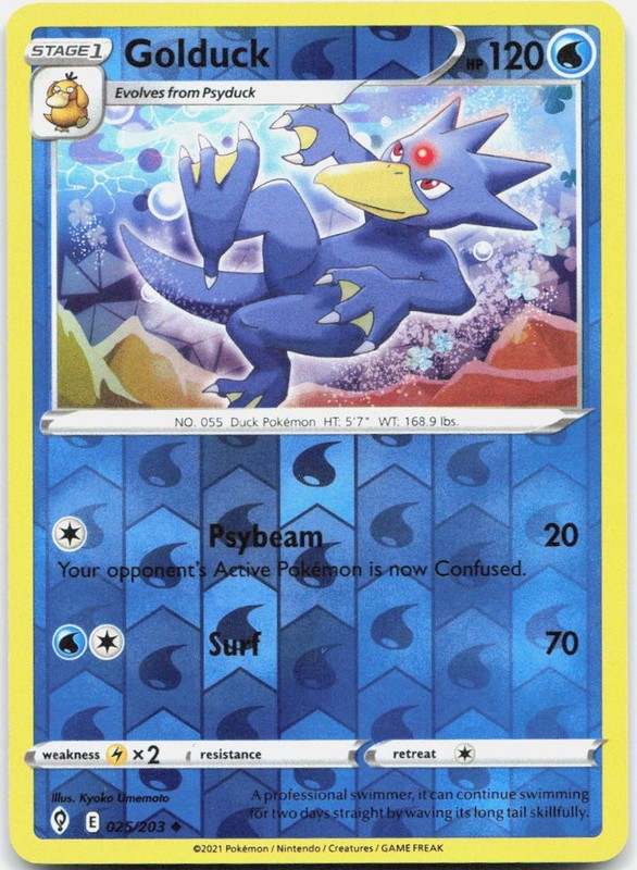 Golduck Reverse Holo SWSH07 025/203 Masakazu Fukuda NM-LP