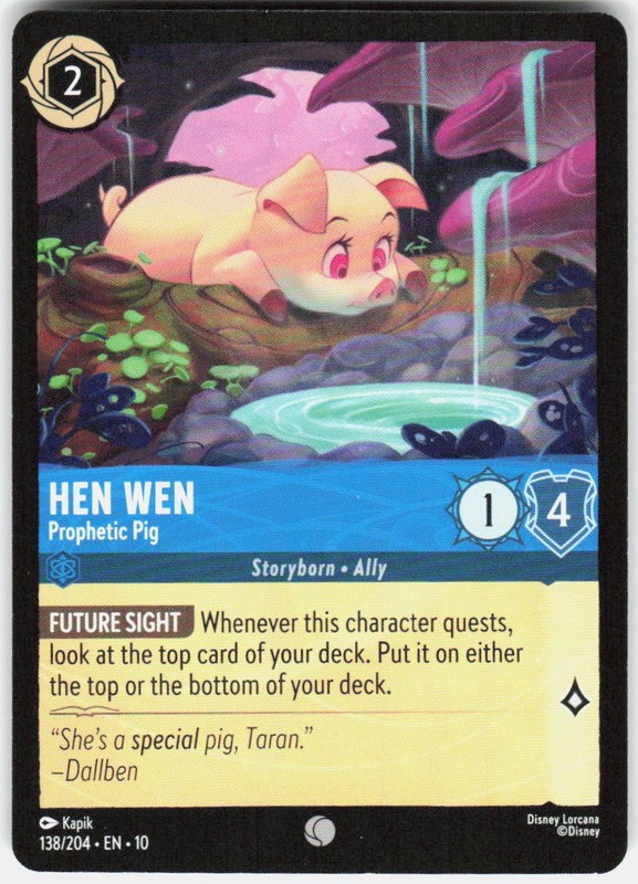 Hen Wen Prophetic Pig 138/204 Whispers in the Well Disney Lorcana