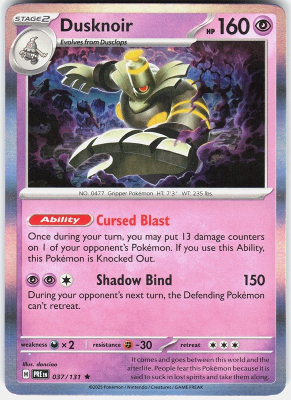 Dusknoir Holo SV: Prismatic Evolutions 037/131 NM danciao