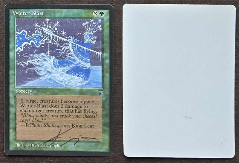 SIGNED MtG Magic Kaja Foglio Artist Proof _ Legends _ WINTER BLAST _ VHTF 1/100!
