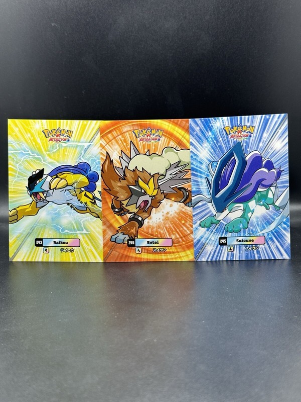 Raikou Entei Suicune Attacks 2 Database Johto Cracked Ice Holo Pokemon