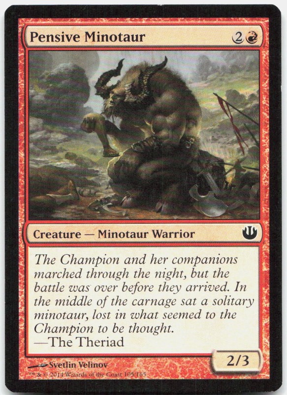 Pensive Minotaur 105 Common Journey Into Nyx Magic: The Gathering Lightly Played