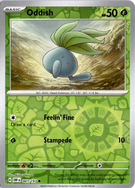 Oddish Common SV03: Obsidian Flames 001/197 NM