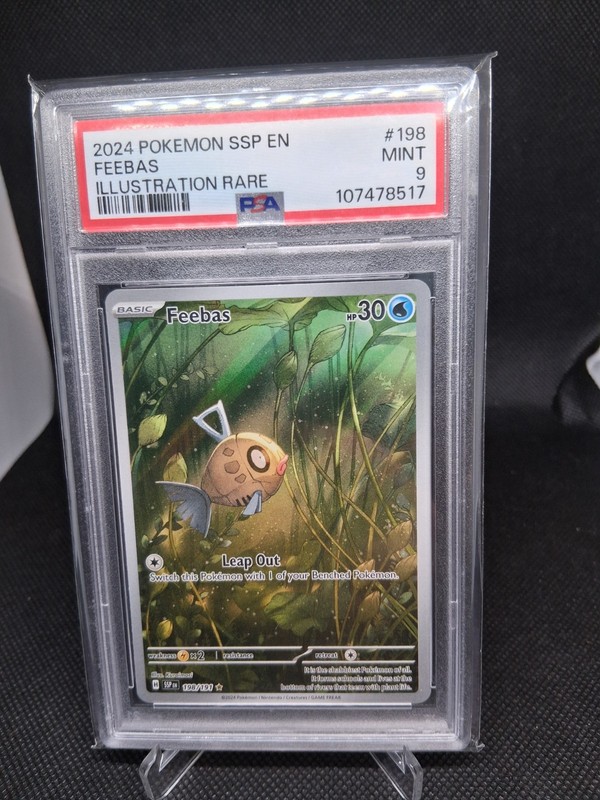 Pokemon TCG SV08 Surging Sparks Feebas 198/191 Illustration Rare Holo PSA 9